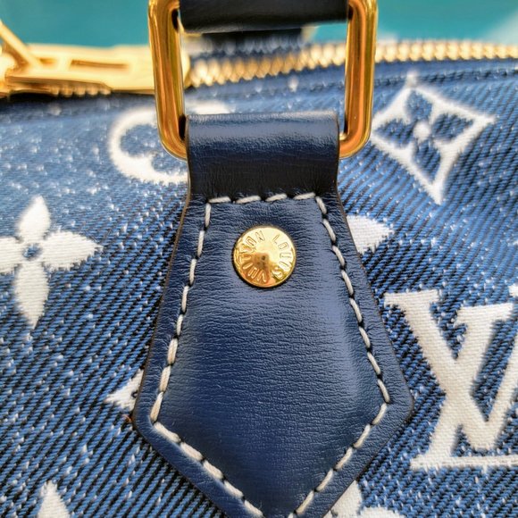 ❌❌ SOLD ❌❌ Monogram Jacquard Denim 25 Speedy Bandouliere Navy Blue - **RARE** - Picture 8 of 16